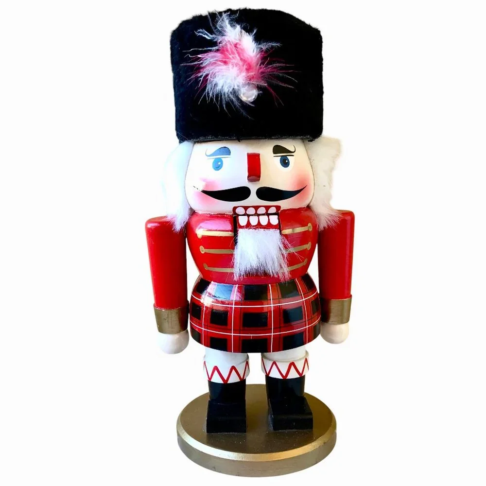 Nutcracker Wood Solider Furry Hat Hair Beard Mouth Moves 11